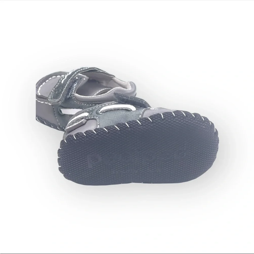 pediped ☀︎︎ Originals Norm Boat Baby Shoe ☀︎︎ Grey Leather Sole ☀︎︎ 0-6 Month